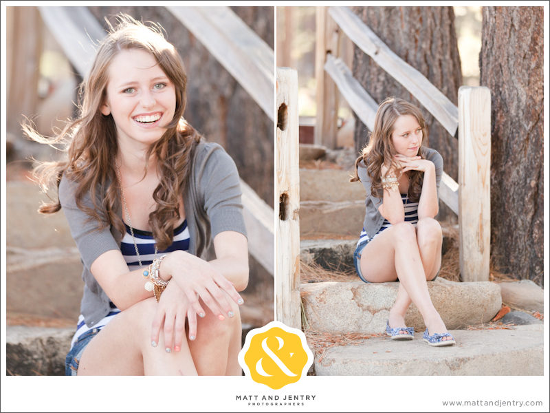 Teen Portrait at Galena Creek Park - girl on stone steps