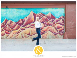 Downtown Reno Teen Portrait - young woman posing in front of mural