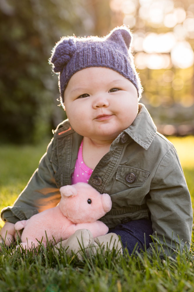 Adorable 6 month baby photos at UNR by Reno Baby Photographer