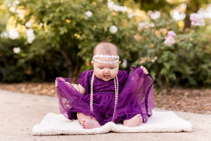 Adorable 6 month baby photos at UNR by Reno Baby Photographer