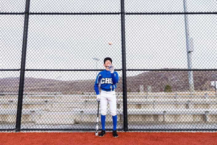 baseball themed Reno senior portraits by Reno Senior Photographer
