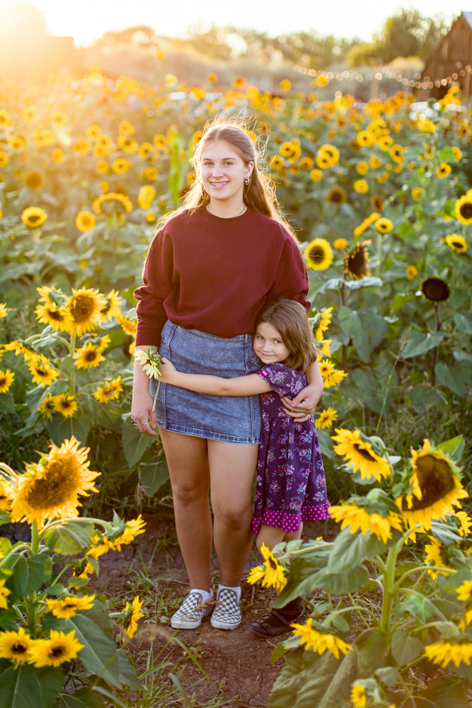 Reno sunflower family portraits at Ferrari Farms by Reno Family Photographer