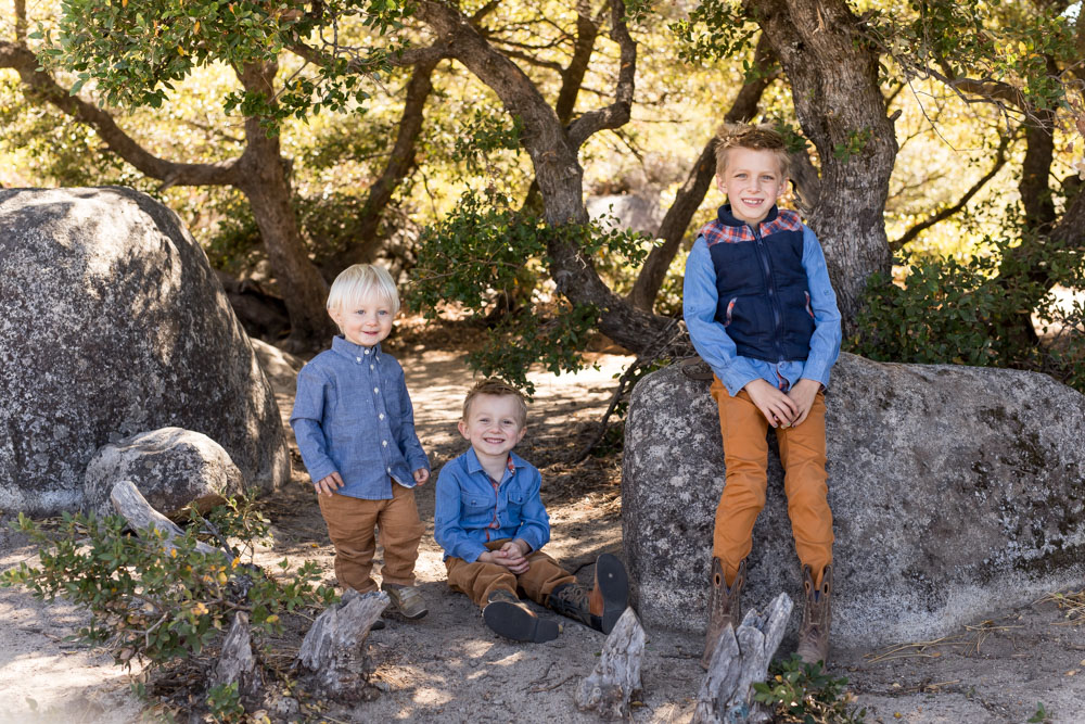 Rustic Western Retro Themed Fall Lake Tahoe family portrait at Sand Harbor by Lake Tahoe Family Photographer