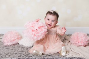 adorable sitter session portrait of baby girl in Reno by Reno Baby Photographer