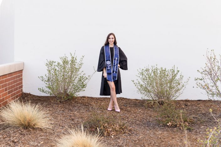 UNR Grad portraits in Spring on the beautiful UNR campus by Reno College Grad Photographer