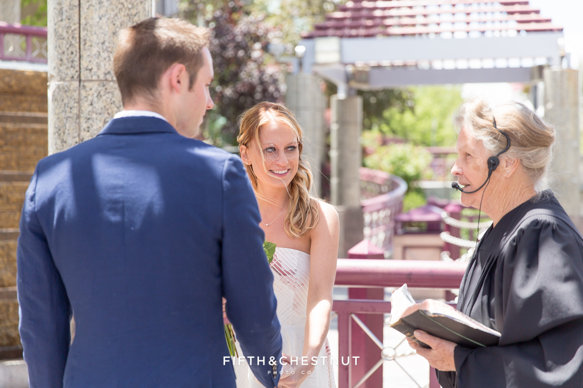 Ceremony of a Downtown Reno elopement by Reno Wedding Photographer