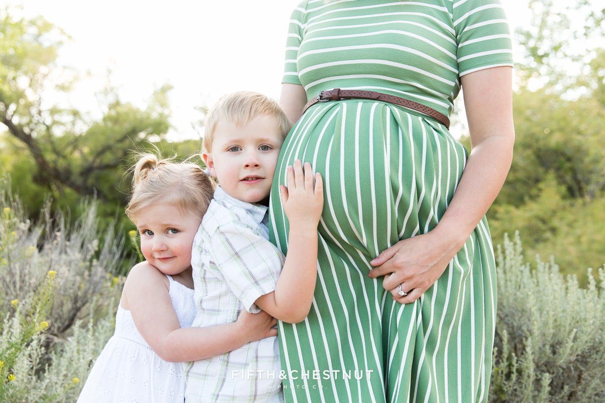 maternity photography in reno with older siblings