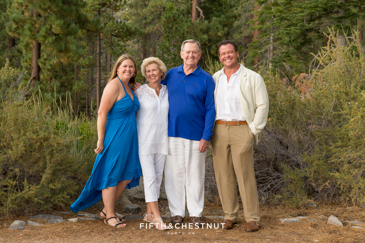 50th Anniversary and Family Photos at Logan Shoals Vista Point by Lake Tahoe Family Photographer