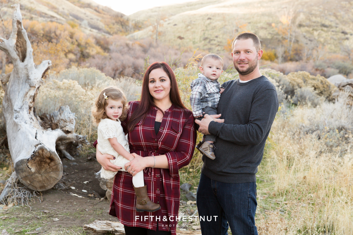 Holiday Family Portraits by Reno Family Photographer at Mayberry Park with the Wilcox Family