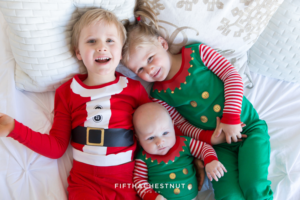 Reno Holiday Pajama Portraits of the Hume Kids by Reno Child Photographer
