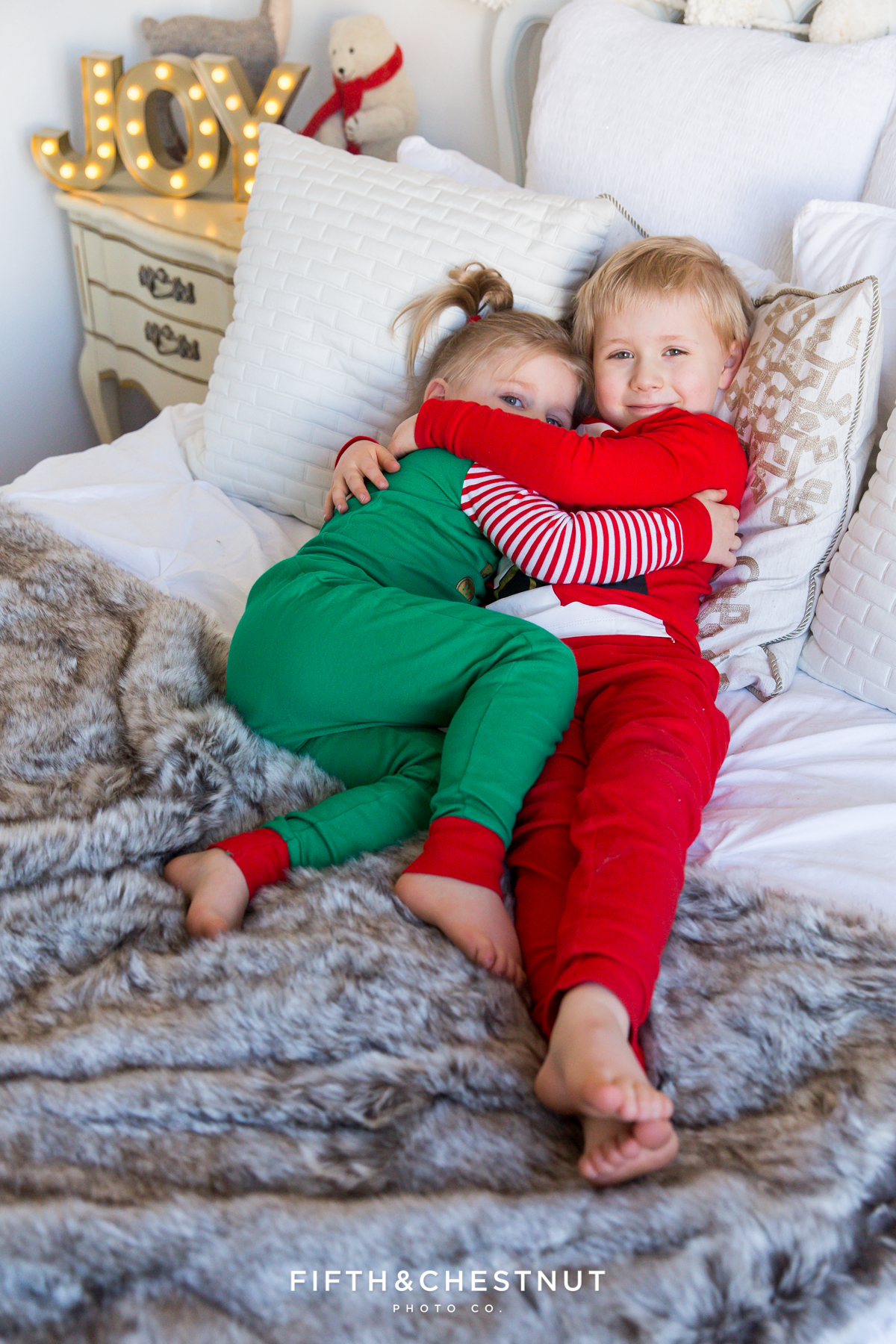 Reno Holiday Pajama Portraits of the Hume Kids by Reno Child Photographer