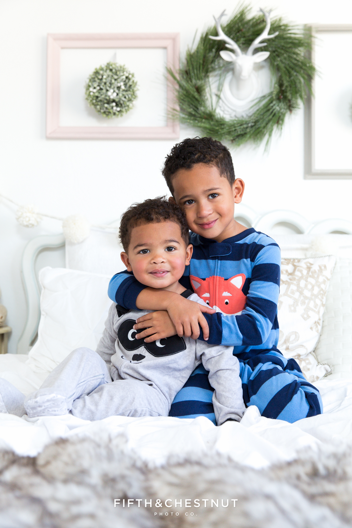 Winter Holiday Pajama Portraits by Reno Child Portrait Photographer in Studio