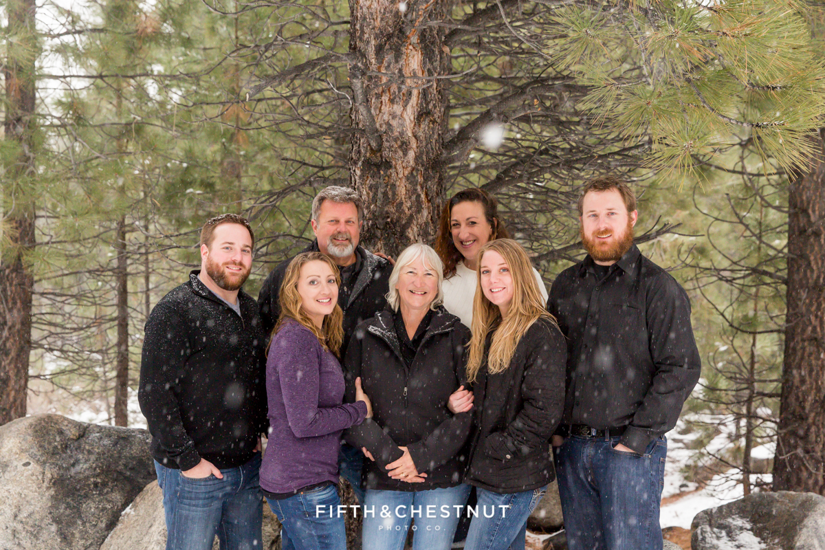 Snowy Holiday Portraits at Galena Creek Park by Reno Family Photographer