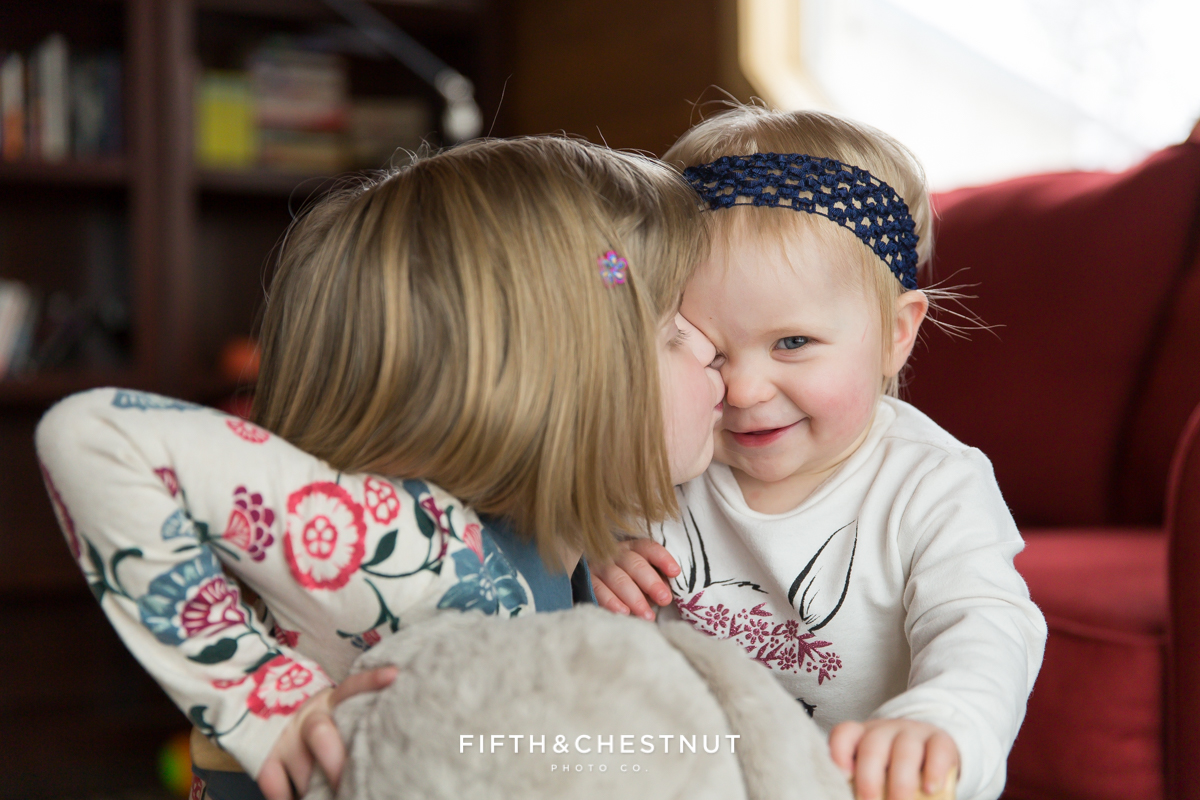 Winter Family Portrait of siblings by Reno Family Photographer