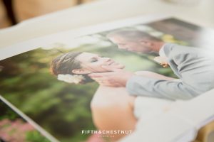 interior page of a lake tahoe wedding photographer album