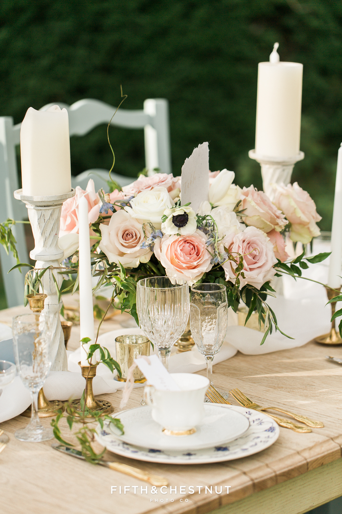 Country french inspired wedding centerpiece by Aster and Ash for a Private Estate styled shoot
