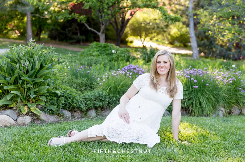 Bright and Flowery Spring Reno Maternity Portraits | Amber & Family