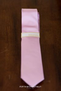 Pink Michael Kors tie for the groomsmen for a North Lake Tahoe Wedding by Lake Tahoe Wedding Photographer