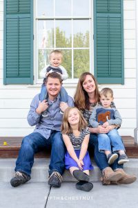family of five poses for Bartley Ranch Portraits by Reno Family Photographer in the fall