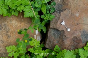 sparkly necklace on a rock for a Greenhorn Creek Guest Ranch Wedding
