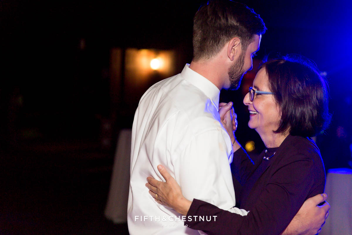 groom dances with his mother at a Greenhorn Creek Guest Ranch Wedding