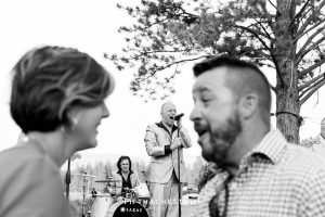 Guests dance as wonderbread5 performs at a same-sex wedding in Truckee