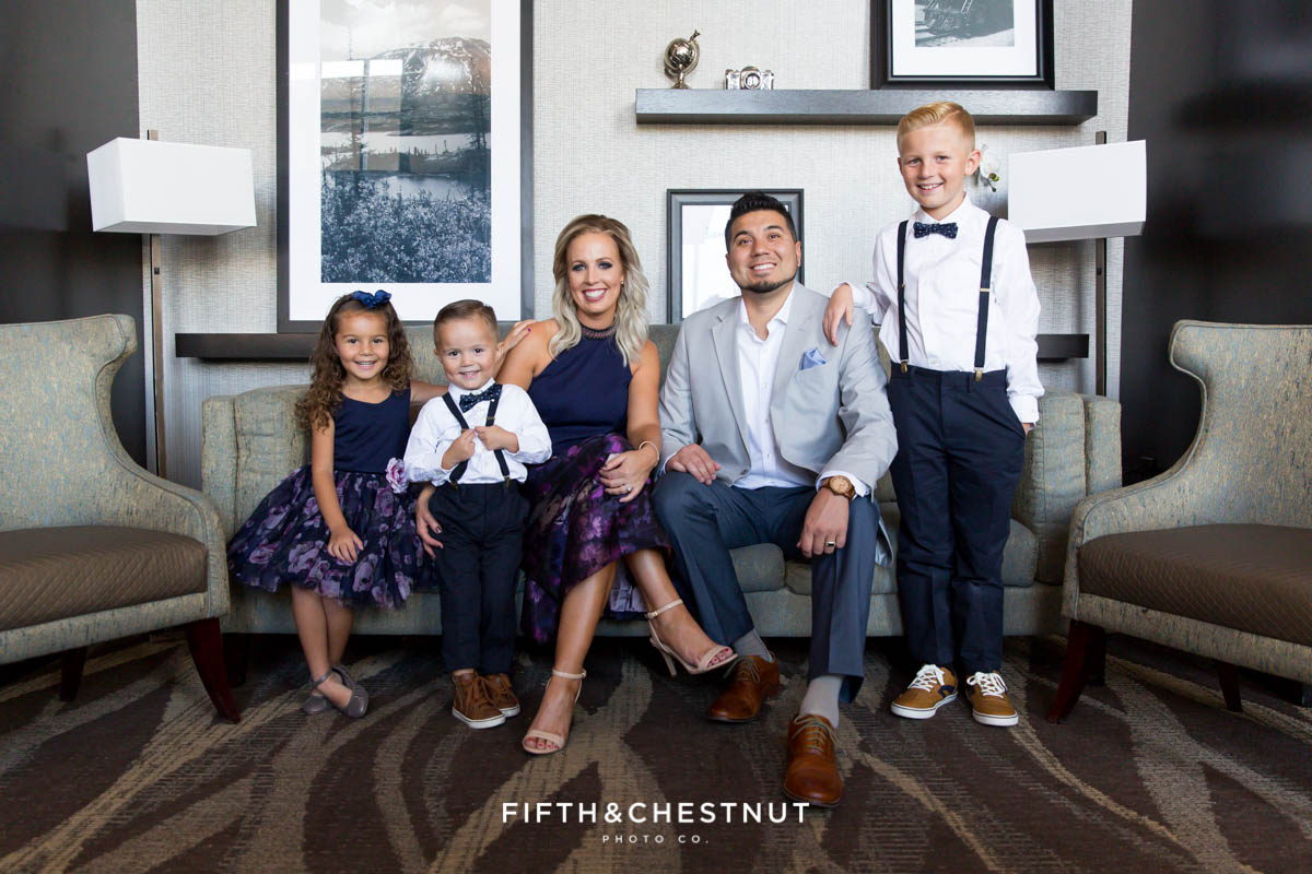 Elegant Reno Family Portraits by Reno Family Photographer at Reno Hotel