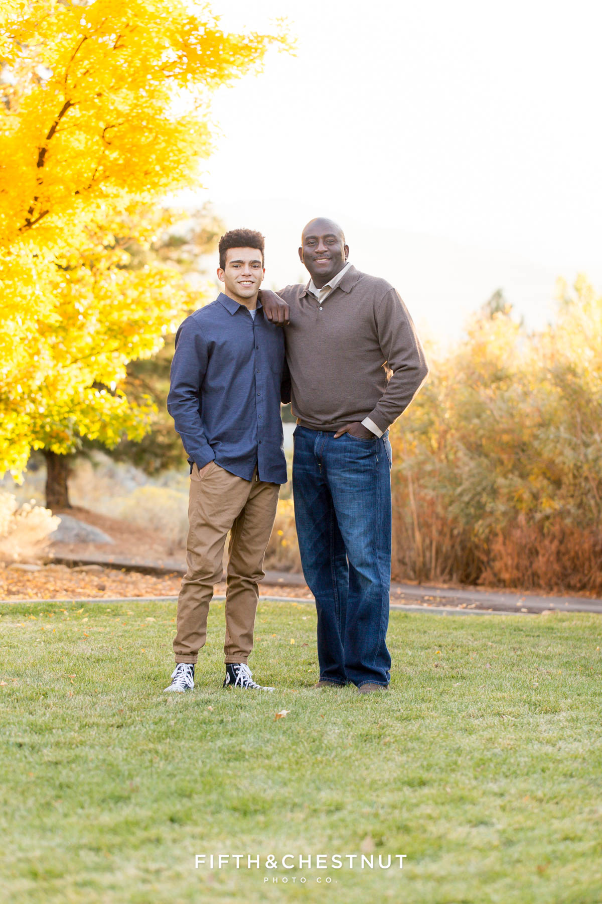 Father and son family portrait in northwest reno by reno family photographer