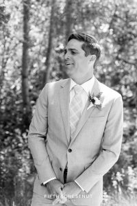 groom's reaction after seeing bride during their first look for a zephyr cove wedding by lake tahoe wedding photographer
