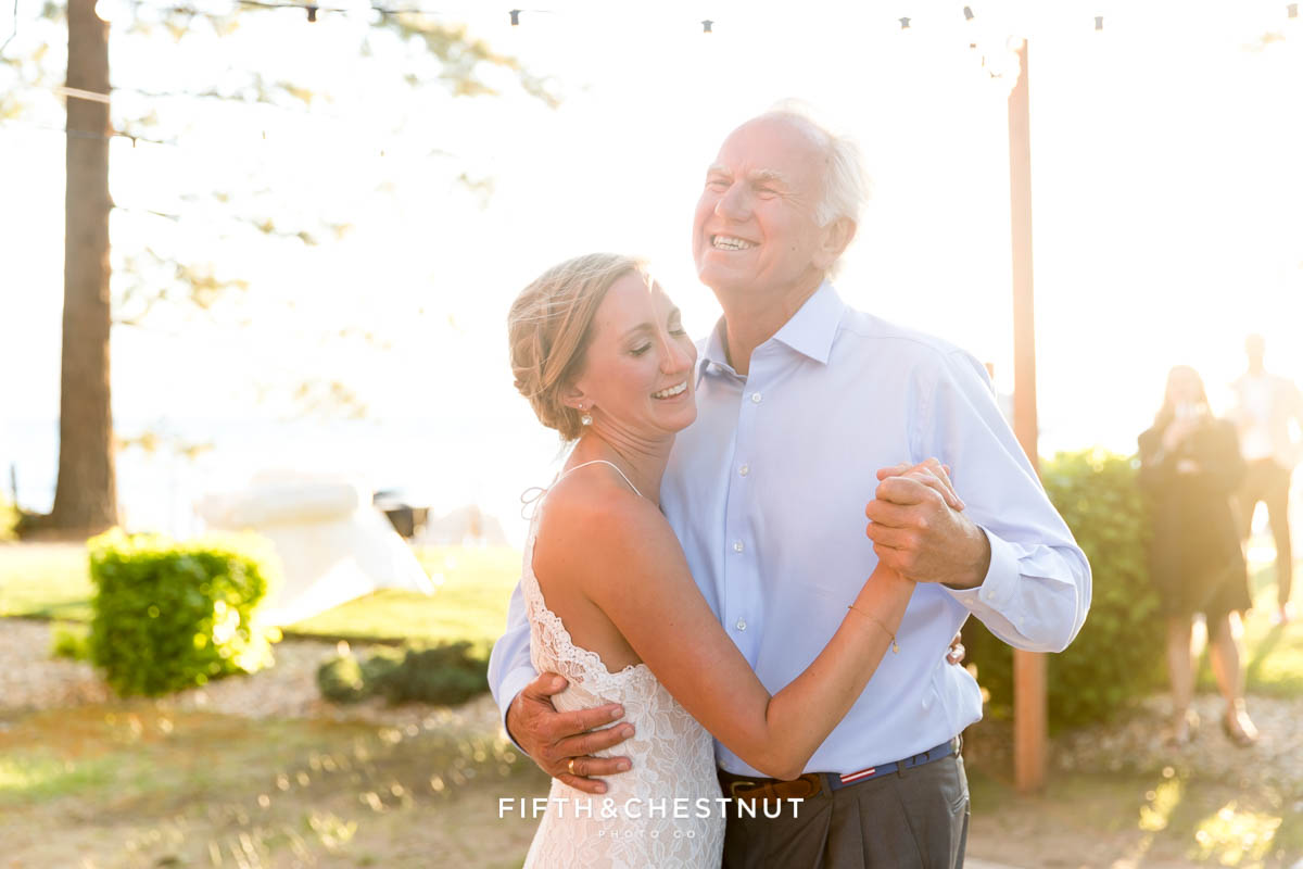father daughter dance at a lake tahoe wedding