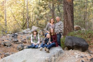 family stands together for Galena Creek Reno fall portraits