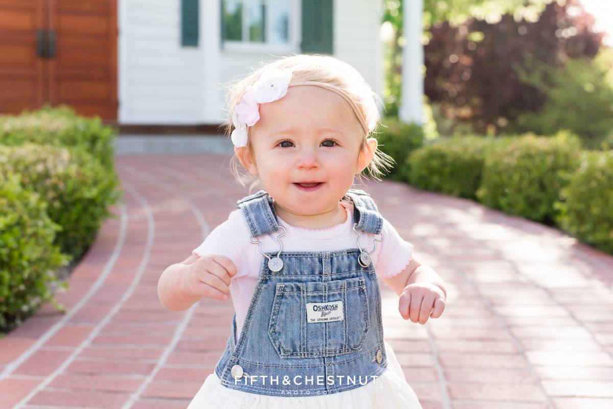 Rustic Spring Baby Girl One Year Portraits at Bartley Ranch by Reno Baby Photographer