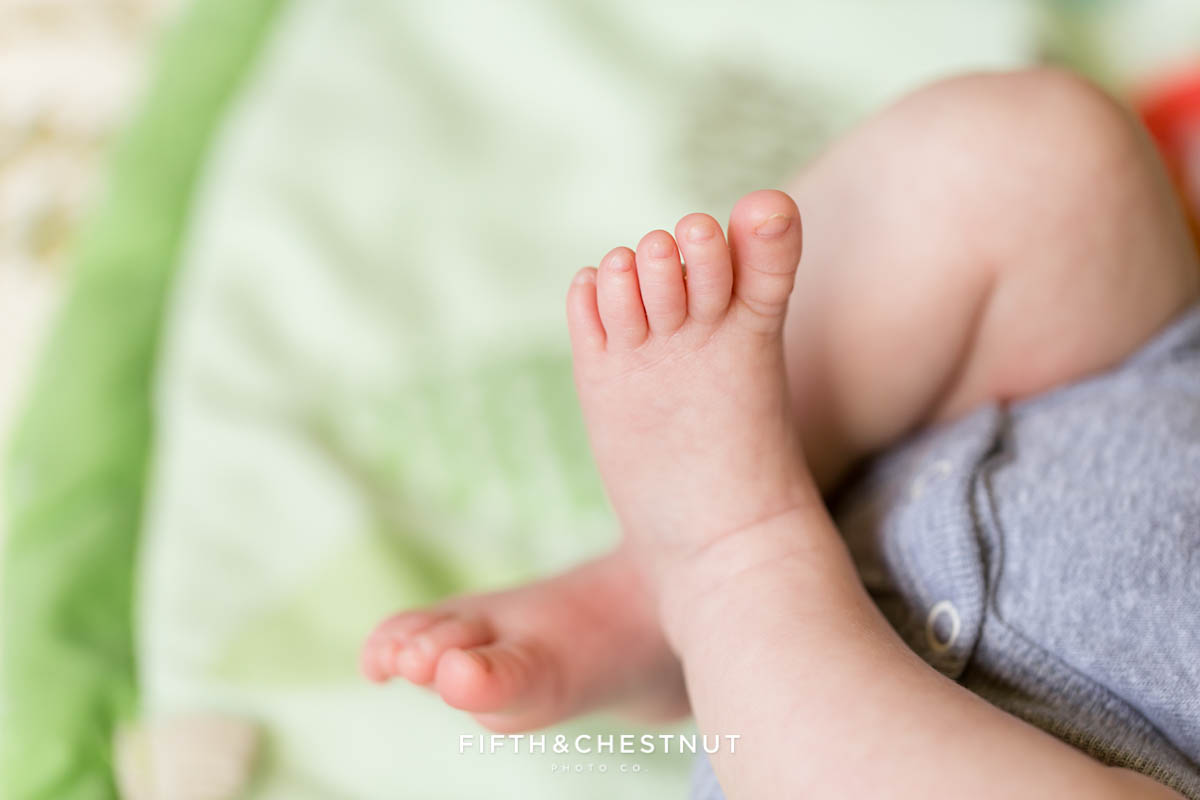 close up photo of baby feet for a baby boy's casual reno lifestyle newborn photos