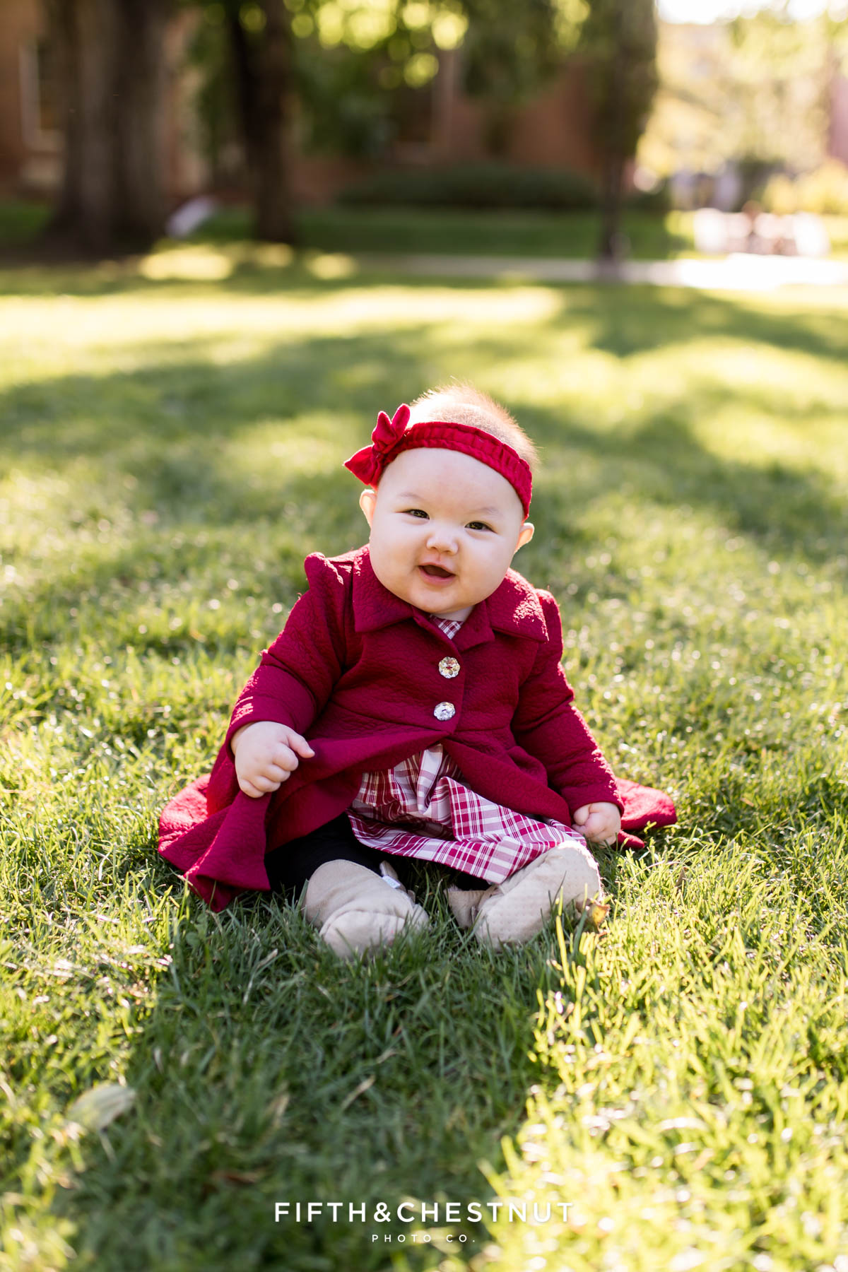 Adorable 6 Month Baby Portraits at UNR by Reno Baby Photographer