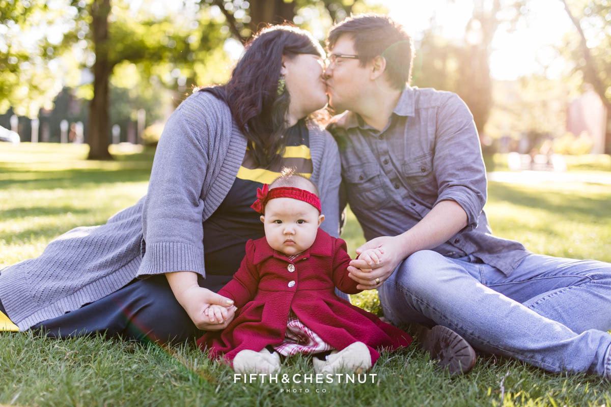 Adorable 6 Month Baby Portraits at UNR by Reno Baby Photographer