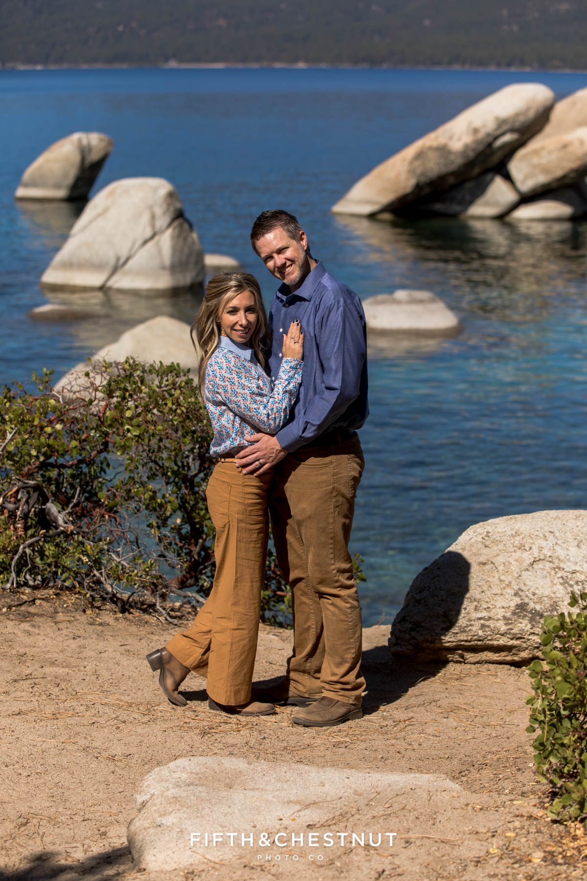 Western Fall Family Portraits at Sand Harbor by Reno Family Photographer