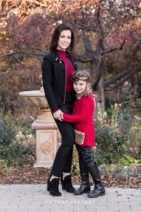 Elegant Red and Black Reno Fall family portraits at Rancho San Rafael by Reno Family Photographer
