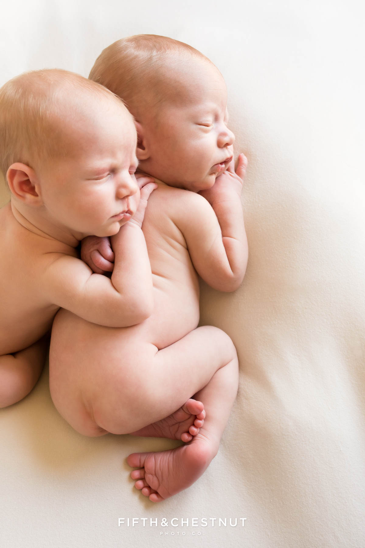 Neutral Newborn Twin Photos by Reno Family Photographer