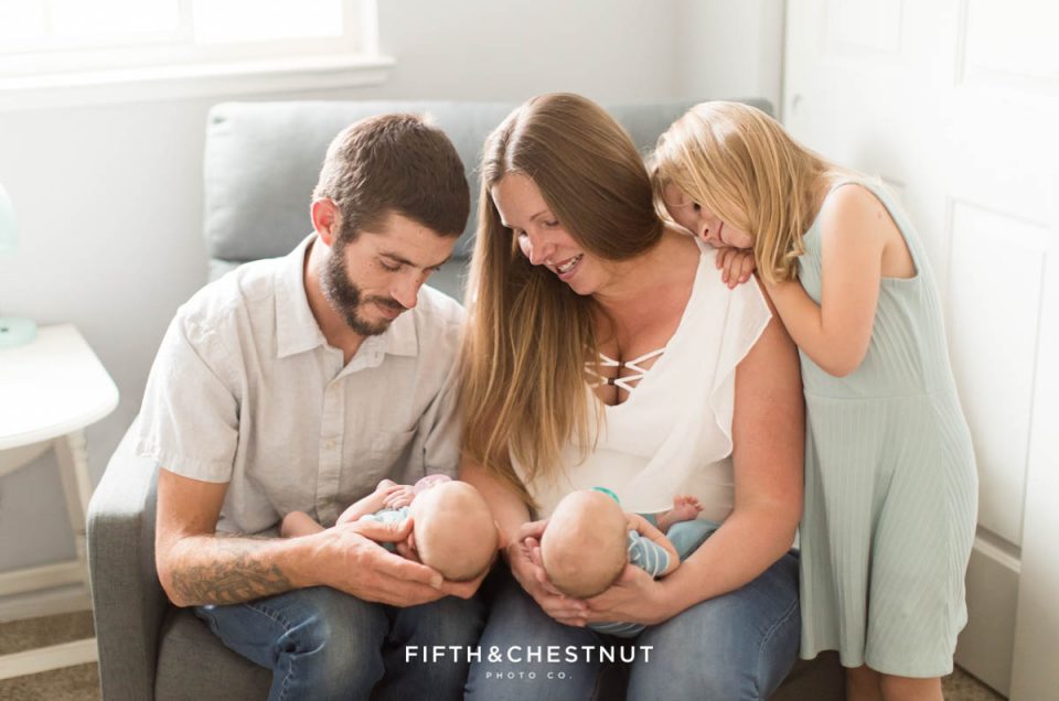 Neutral Newborn Twin Photos by Reno Family Photographer
