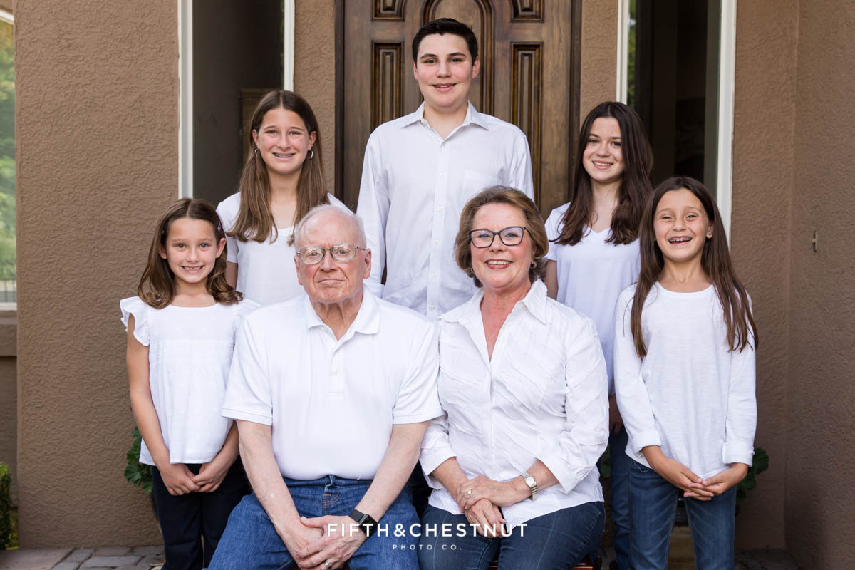 Reno porch portraits and generational portraits of a beautiful Reno Family