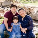 Springtime family Portraits in Reno of a family of three at Caughlin Ranch by Reno Family Photographer