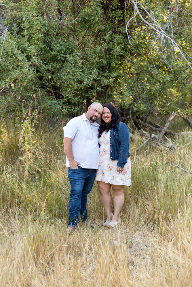 Summer Family Portraits in Verdi, NV by Reno Family Photographer on a gorgeous summer day with an extended family wearing yellow, denim and white.