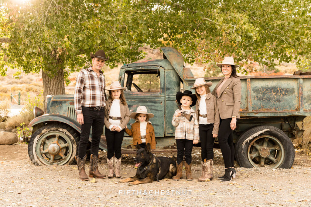 Western Themed Fall Family Portraits in Reno by Reno Family Photographer