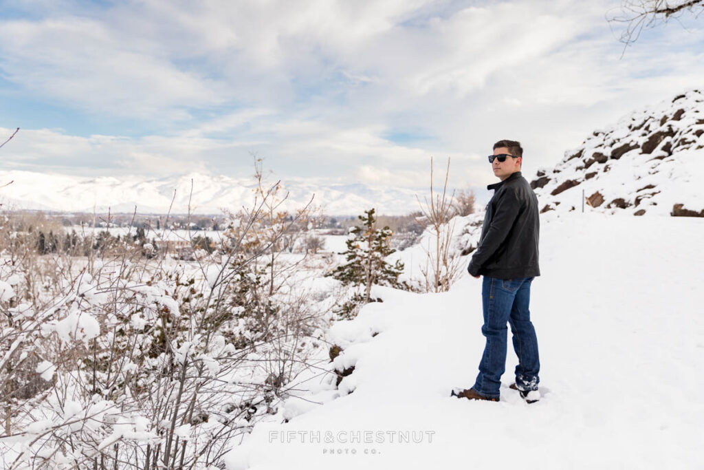 Cool Snowy Reno Senior Portraits at Bartley Ranch by Reno Senior Photographer