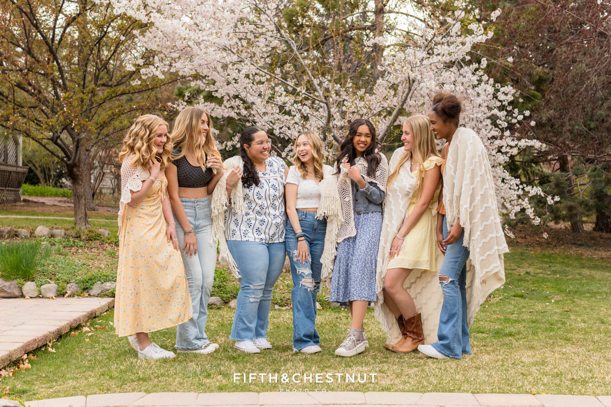 Introducing the Class of 2025 Fifth and Chestnut Senior VIP Team with a Spring Blossom Photoshoot in Reno